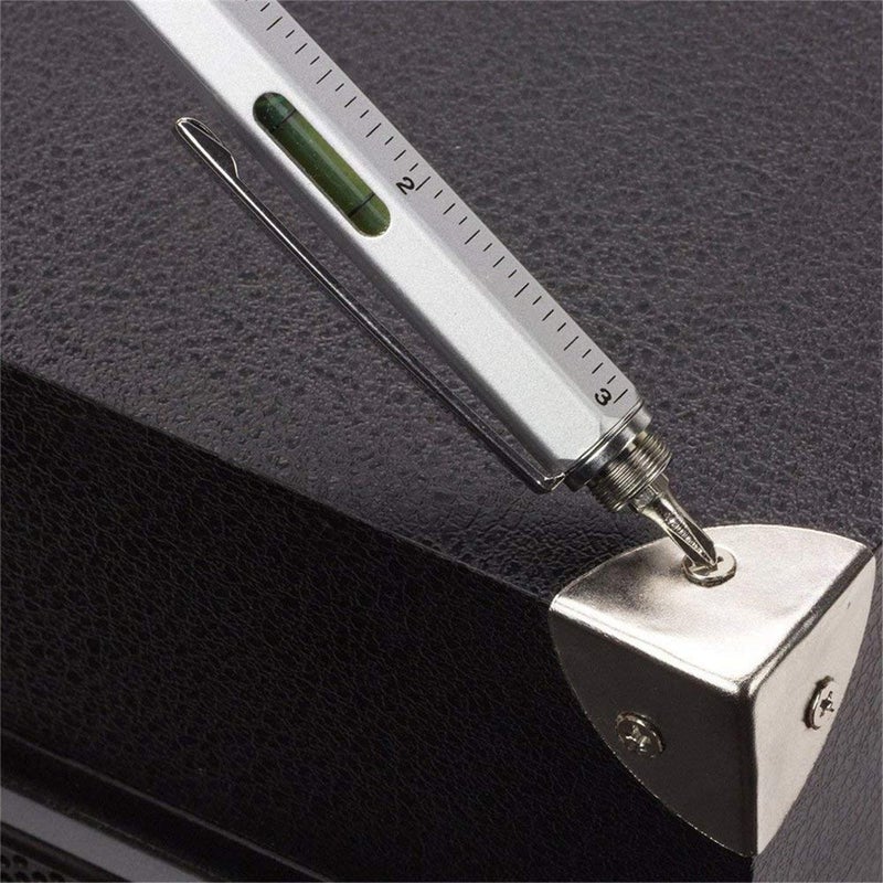 AIYIBEN Multifunction Tool Pen, 6 in 1 Tool with Ballpoint Pen, Touch Screen Stylus, Ruler, Spirit Level, Flat-head and Phillips Screwdriver, All-in-One Tech-Tool Pen with Ink Refills (Yellow + 2Ã—Refills) - Image 3